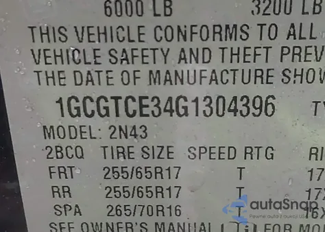 2016 Chevrolet Colorado Lt from USA, damaged, VIN 1GCGTCE34G1304396